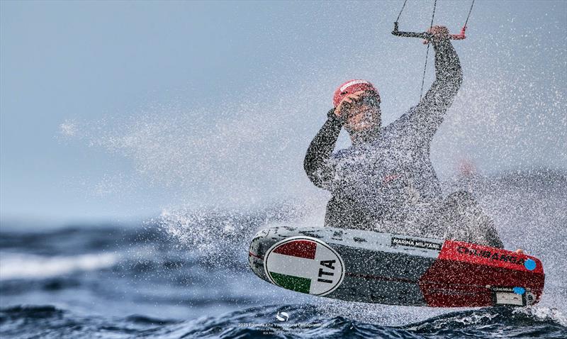Riccardo Pianosi [ITA] claims the yellow bib - 2025 IKA Youth World Championships day 3 photo copyright IKA Media / Robert Hajduk taken at  and featuring the Kiteboarding class