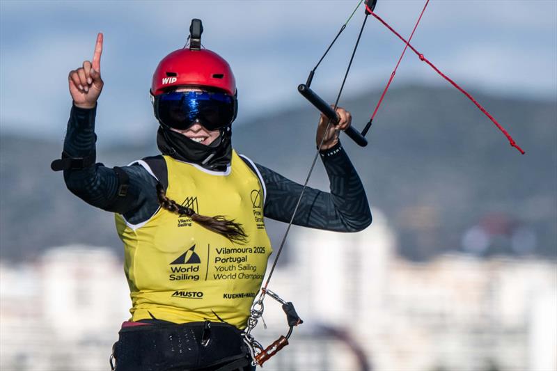 Female Formula Kite gold China's Suofeiya Li in the Youth Sailing World Championships 2025 at Vilamoura, Portugal - photo © João Costa Ferreira / World Sailing