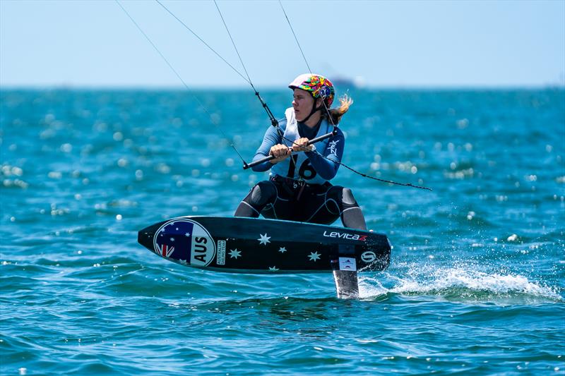 Breiana Whitehead racing the Formula Kite at 2023 Sail Sydney photo copyright Beau Outteridge taken at Woollahra Sailing Club and featuring the Kiteboarding class