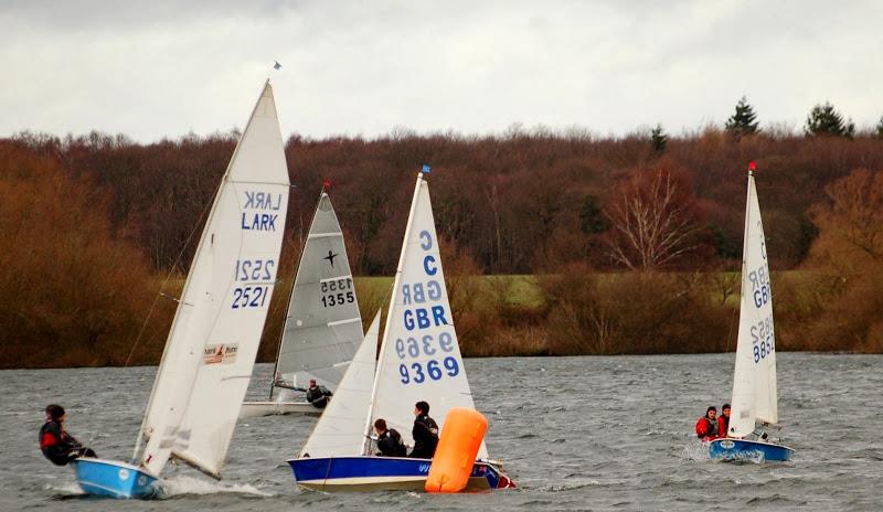 Close racing on day 6 of the Alton Water Frostbite Series photo copyright Bob 'Smudger' Aldous-Horne taken at Alton Water Sports Centre and featuring the Lark class