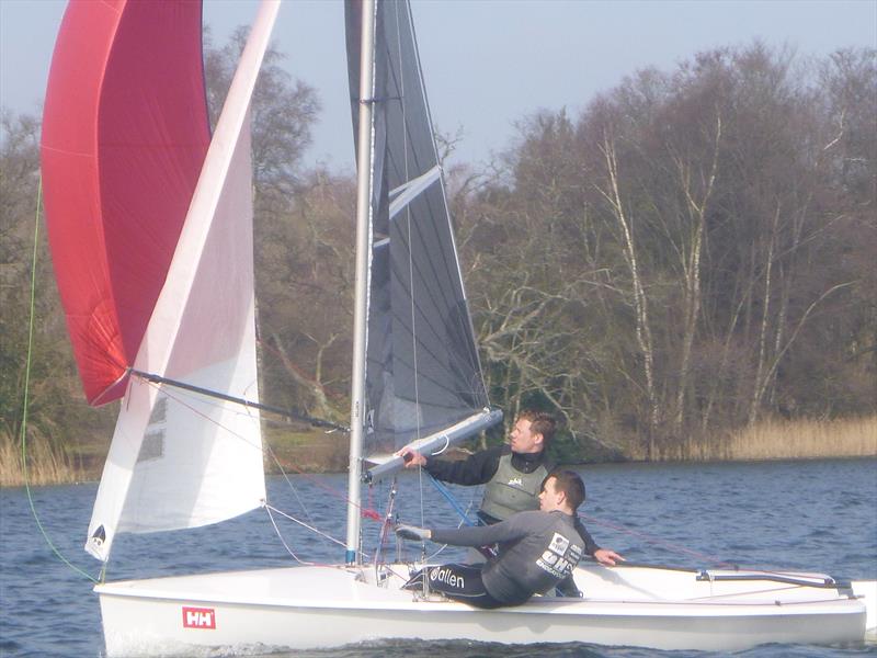 Chris Whitehouse & Simon Haighton finish 2nd in the 2016 Frensham Frenzy photo copyright Clive Eplett taken at Frensham Pond Sailing Club and featuring the Lark class