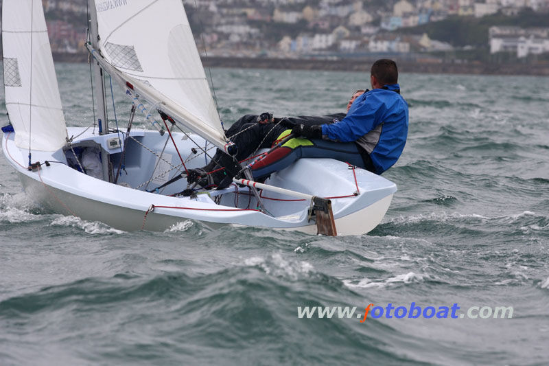 Racing on day one of the Lark Nationals at Brixham photo copyright Heather Davies / www.fotoboat.com taken at Brixham Yacht Club and featuring the Lark class