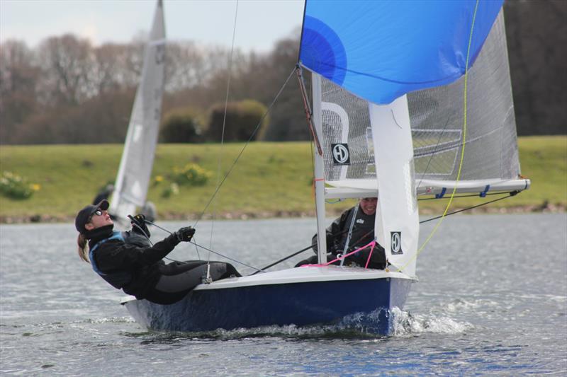 Jonny Coate and Kate Phillips during the South Staffs Lark Open photo copyright Martin Warburton taken at South Staffordshire Sailing Club and featuring the Lark class