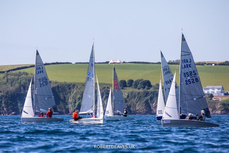 Day 3 of the Musto Lark Nationals at Pentewan photo copyright Robert Deaves / www.robertdeaves.uk taken at Pentewan Sands Sailing Club and featuring the Lark class