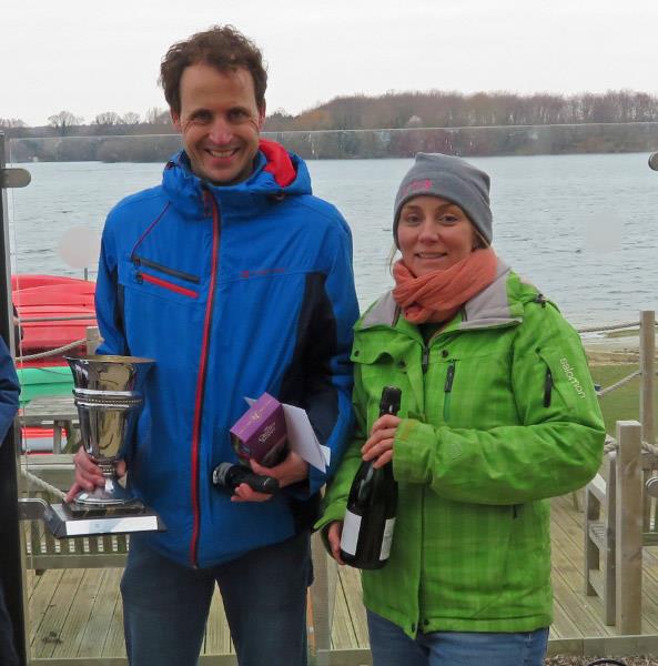 Harry Pynn and Gemma Cook win the Alton Water Fox's Chandlery & Anglian Water Frostbite Series overall photo copyright Emer Berry taken at Alton Water Sports Centre and featuring the Lark class