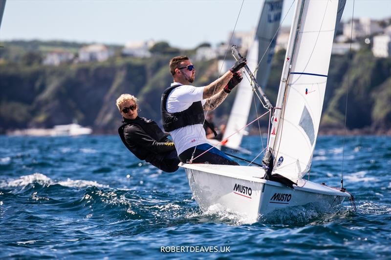 Musto Lark Nationals at Pentewan photo copyright Robert Deaves taken at Pentewan Sands Sailing Club and featuring the Lark class