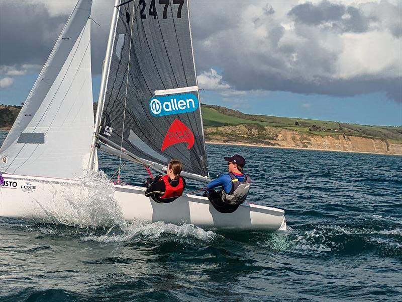 Enkels on form during the Craftinsure Lark Youth Championship at Weymouth photo copyright Sam Brearey & Tye Shuttleworth taken at Weymouth Sailing Club and featuring the Lark class