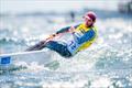 Anxious minutes behind the finish line of the ILCA 7 medal race at Kiel Week, but then the Italian Lorenzo Brando Chiavarini also knew of his overall victory © Sascha Klahn / Kieler Woche