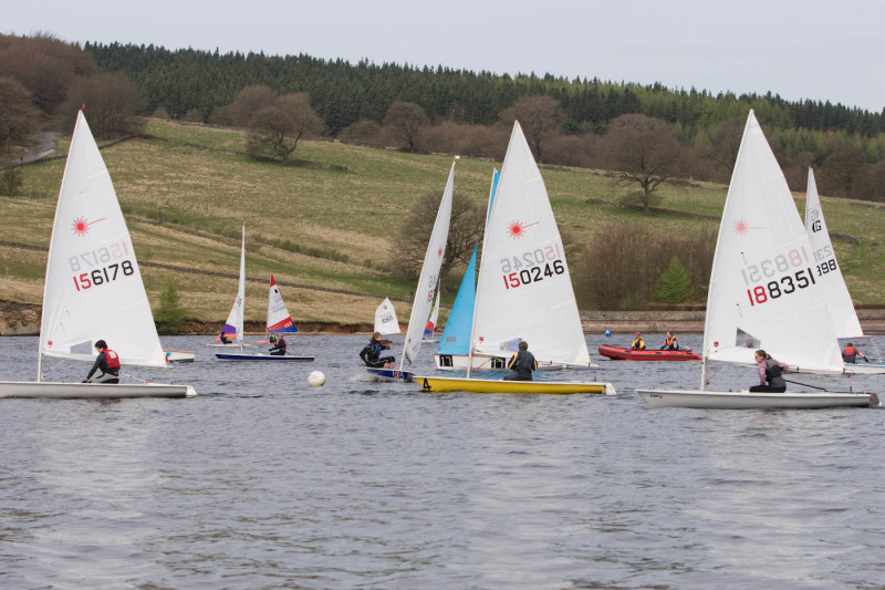 Racing during the Derbyshire Youth Sailing event at Errwood photo copyright Ed Washington taken at Errwood Sailing Club and featuring the ILCA 7 class