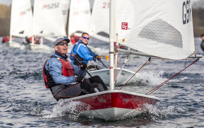 Close racing during the Laser Masters at Notts County photo copyright David Eberlin taken at Notts County Sailing Club and featuring the ILCA 7 class