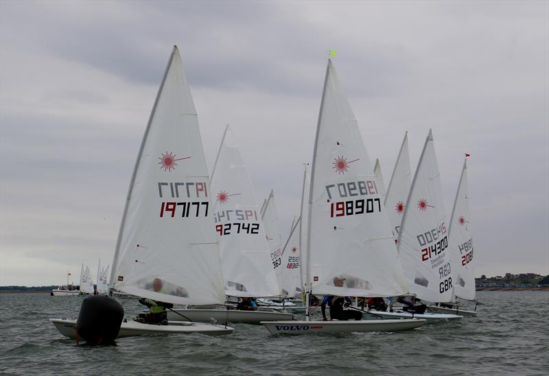 Steve Gray (197177) beats Tom Goodey (198907) and a gaggle of other hopefuls to a pin end start during Laserfest 2019 at Whitstable photo copyright Nicky Whatley taken at Whitstable Yacht Club and featuring the ILCA 7 class