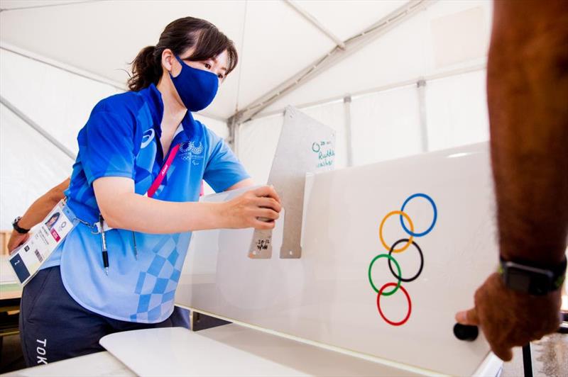 Measuring boats ahead of Tokyo 2020 photo copyright World Sailing taken at  and featuring the ILCA 7 class