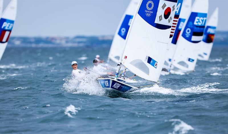 Jeemin Ha (KOR) in the Laser / ILCA 7 fleet on Tokyo 2020 Olympic Sailing Competition Day 3 - photo © Sailing Energy / World Sailing