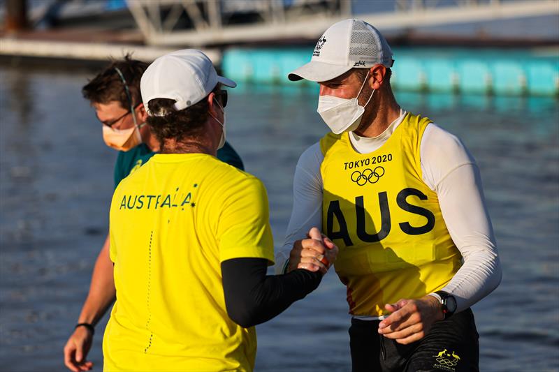 Matt Wearn assured of Laser gold on Tokyo 2020 Olympic Sailing Competition Day 6 photo copyright Sailing Energy / World Sailing taken at  and featuring the ILCA 7 class