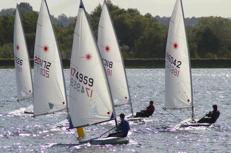 Lasers at Island Barn photo copyright Jim Champ taken at Island Barn Reservoir Sailing Club and featuring the ILCA 7 class