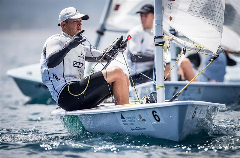 Laser sailor Tom Burton - 2018 World Cup Series Hyères - Day 5 photo copyright Richard Langdon / Sailing Energy taken at  and featuring the ILCA 7 class