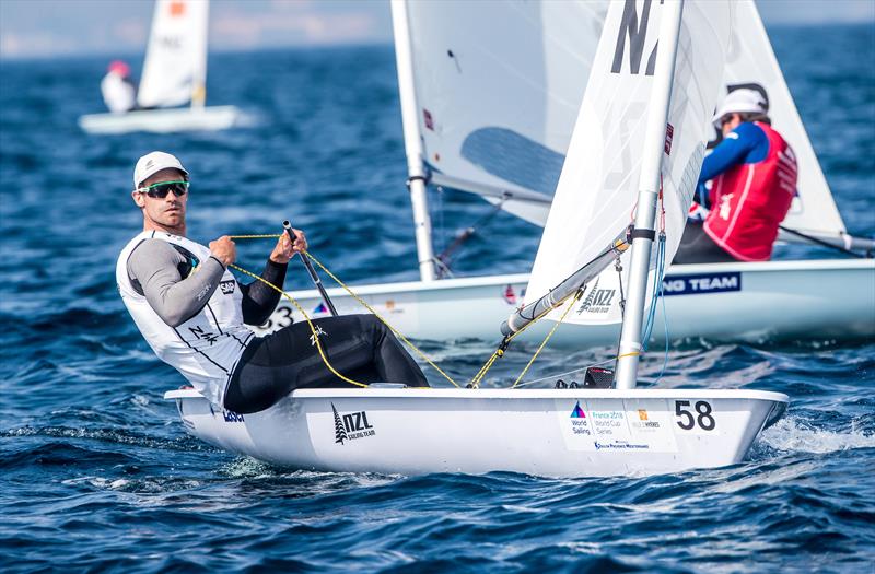 Laser - Sam Meech - Sailing World Cup, Hyeres, April 29, 2018 photo copyright Jesus Renedo / Sailing Energy taken at  and featuring the ILCA 7 class