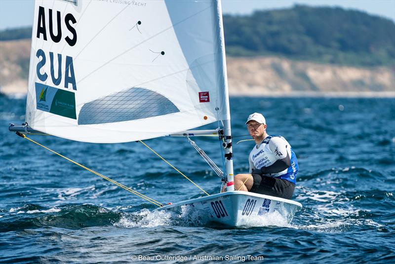 Tom Burton on day 2 of Hempel Sailing World Championships Aarhus 2018 - photo © Beau Outteridge