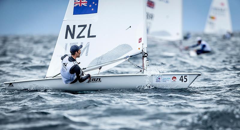  (NZL) - Sailing World Cup - Enoshima - Day 2 - September 12, 2018 photo copyright Jesus Renedo / Sailing Energy taken at  and featuring the ILCA 7 class