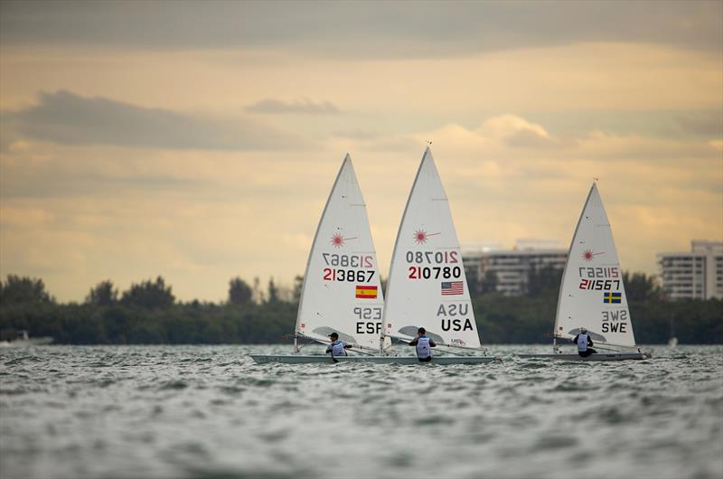 Laser fleet - 2019 Hempel World Cup Series Miami photo copyright Pedro Martinez / Sailing Energy / World Sailing taken at  and featuring the ILCA 7 class