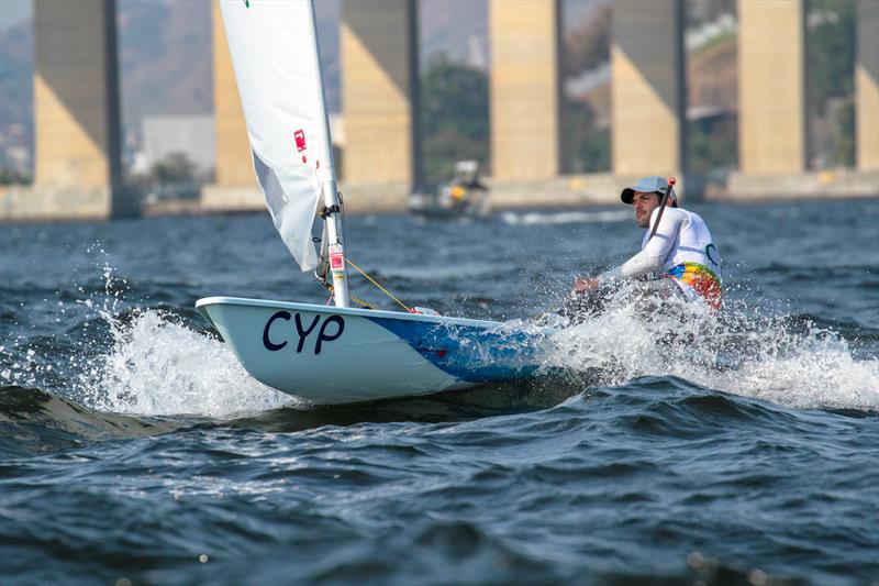 Pavlos Kontides (CYP) racing the Qualifier phase of the 2016 Olympic Regatta at Rio de Janeiro photo copyright Richard Gladwell taken at Iate Clube do Rio de Janeiro and featuring the ILCA 7 class