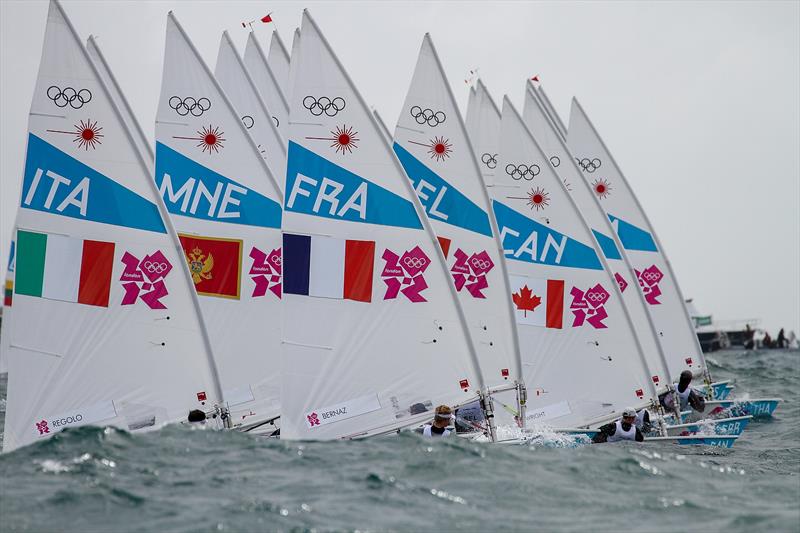 London Olympics: When the Laser was introduced to the Olympics in 1996 its appeal was that it provided competition using equal and identical equipment photo copyright Richard Gladwell taken at Weymouth Sailing Club and featuring the ILCA 7 class