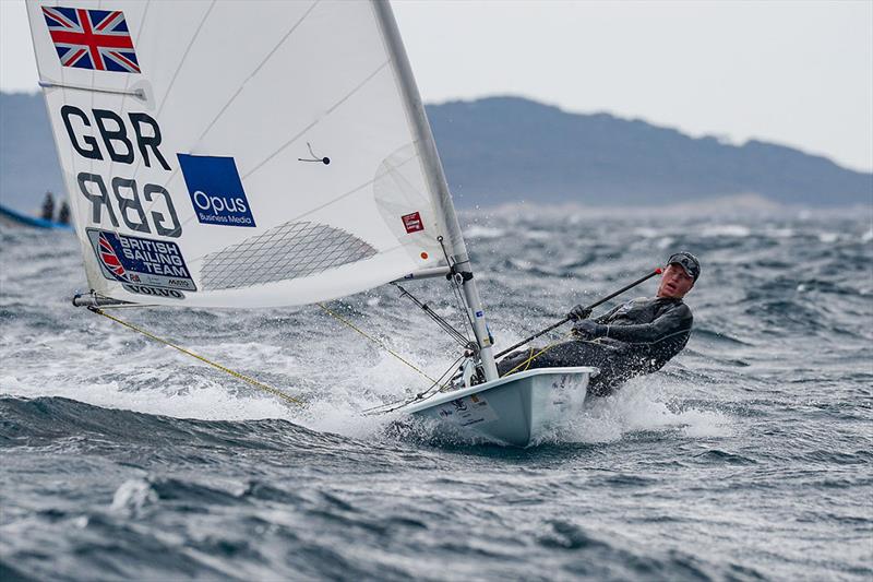 Elliot Hanson in action at French Olympic Week in Hyeres. © FFVoile/Eric Belland photo copyright Eric Bellande taken at  and featuring the ILCA 7 class