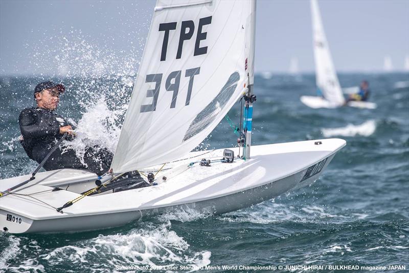 Taipei jumps out of a big wave - World Laser Championship, Sakaiminato, Japan July 2019 photo copyright Junichi Hirai / Bulkhead Magazine Japan taken at  and featuring the ILCA 7 class