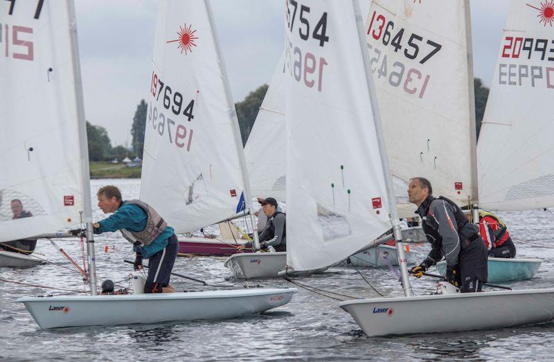Concentration at the mark - Laser open meeting at Notts County photo copyright David Eberlin taken at Notts County Sailing Club and featuring the ILCA 7 class