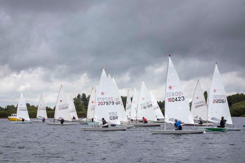 Just after the start - Laser open meeting at Notts County photo copyright David Eberlin taken at Notts County Sailing Club and featuring the ILCA 7 class