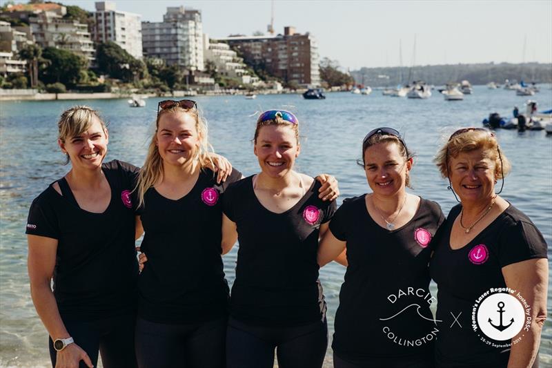 Coaches Krystal Weir, Marlena Berzins, Charlotte Alexander, Katie Spithill, Karyn Gojnich - Women's Laser Regatta photo copyright Darcie Collington Photography taken at Double Bay Sailing Club and featuring the ILCA 7 class