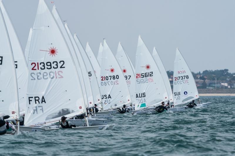 Laser fleet - 2020 Sail Melbourne International, day 2 photo copyright Beau Outteridge taken at Royal Brighton Yacht Club and featuring the ILCA 7 class