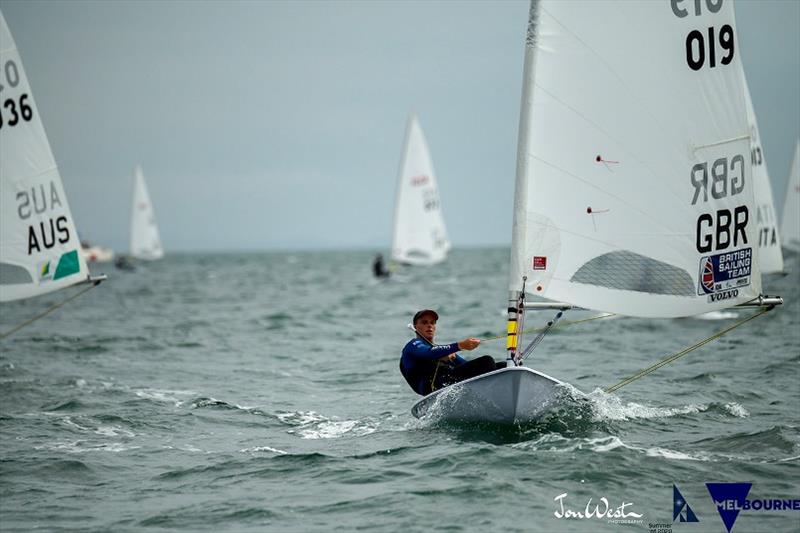 Michael Beckett - 2020 ILCA Laser Standard World Championship, day 2 photo copyright Jon West Photography taken at Sandringham Yacht Club and featuring the ILCA 7 class