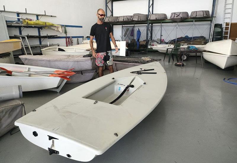 Checking out the vessel in question - World Record attempt of over 300nm - in a Laser! photo copyright Yassine Drk taken at  and featuring the ILCA 7 class