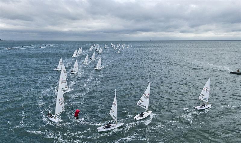 Luke Elliott having just rounded the weather mark - photo © EUR ILCA