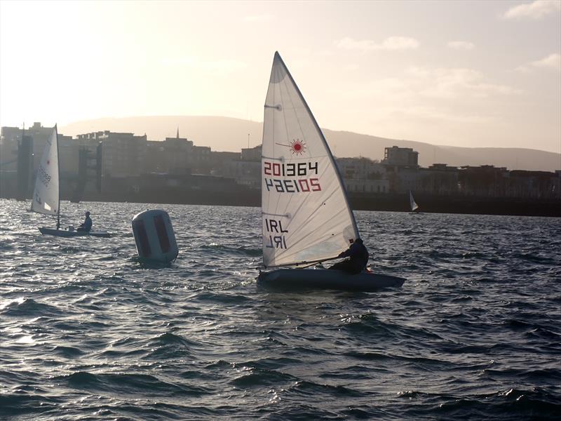 Gary O'Hare, ILCA 7, as Dun Laoghaire Frostbite Series 2 gets underway - photo © Cormac Bradley
