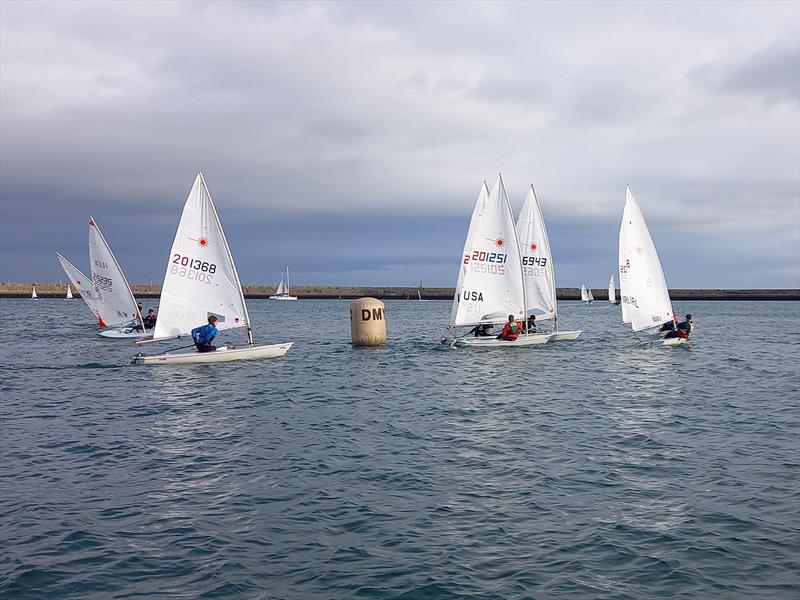 ILCA activity at the weather mark on Dun Laoghaire Frostbite Series 2 Day 5 photo copyright Ian Cutliffe taken at Dun Laoghaire Motor Yacht Club and featuring the ILCA 7 class