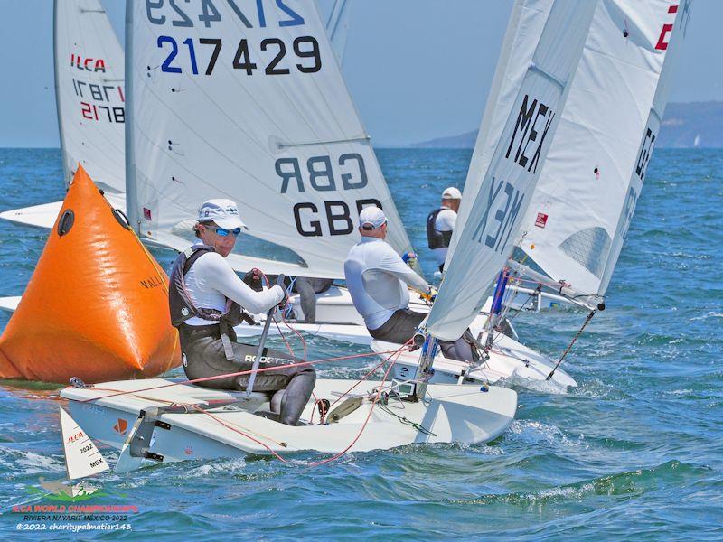 Usual mainsheet issues in the ILCA 7 Masters Worlds in Mexico photo copyright Charity Palmatier taken at Vallarta Yacht Club and featuring the ILCA 7 class