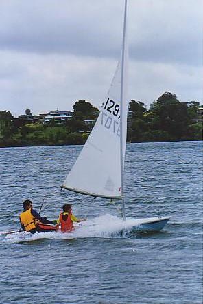 Hayden Goodrick (age 8) sailing on a Laser - Lake Pupuke photo copyright Goodrick family taken at Royal New Zealand Yacht Squadron and featuring the ILCA 7 class