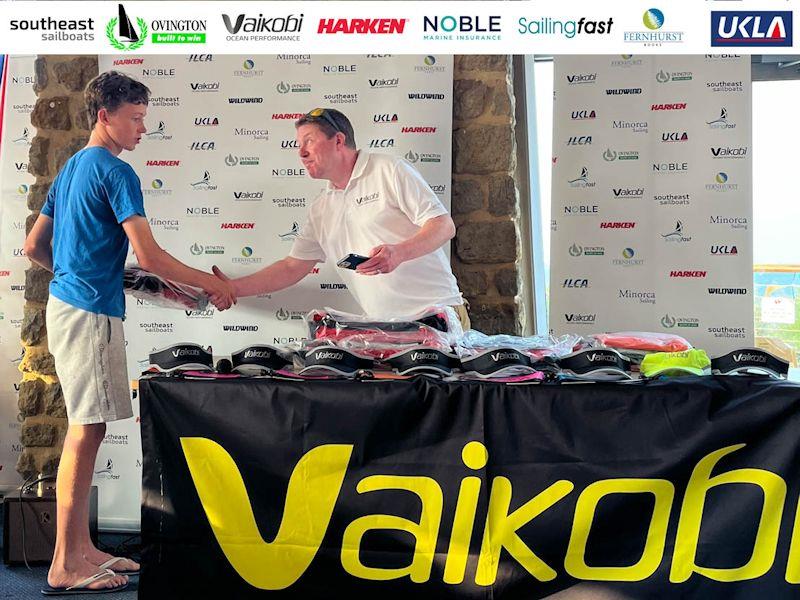 Bryan Stweart hands out fabulous prizes on Vaiobi Day - 2022 ILCA Nationals at Hayling Island - photo © Georgie Altham