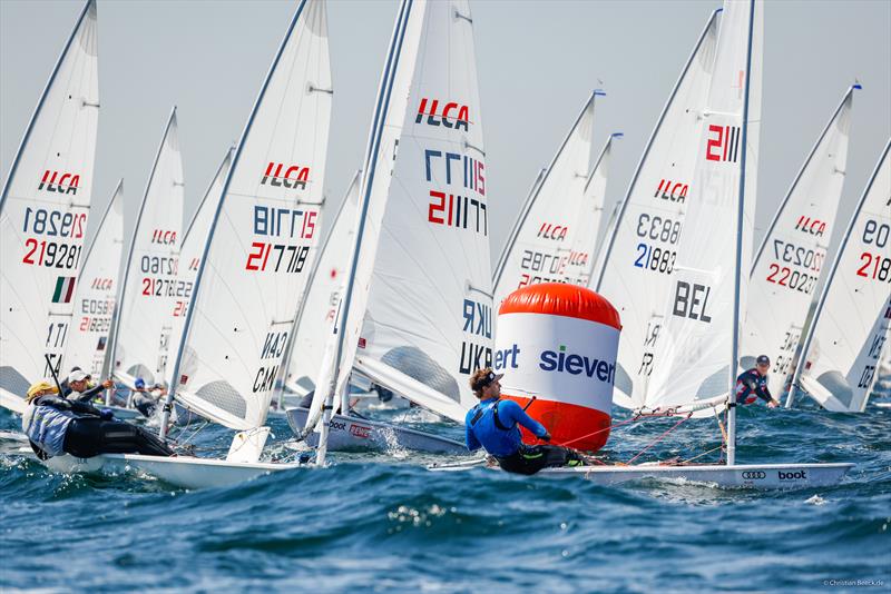 A crowded ILCA7 field, also among the world's best, awaits Kiel Week in the pre-Olympic year photo copyright Christian Beeck / Kieler Woche taken at Kieler Yacht Club and featuring the ILCA 7 class