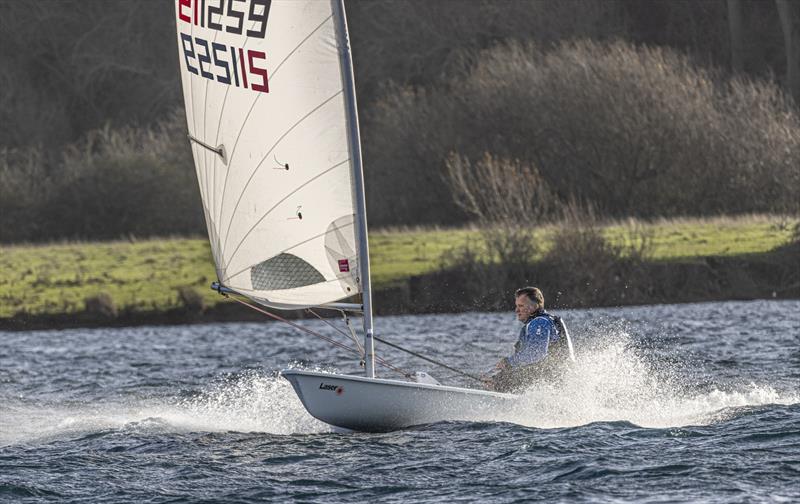 Richard Mason at speed during the Notts County SC First of the Year Race photo copyright David Eberlin taken at Notts County Sailing Club and featuring the ILCA 7 class