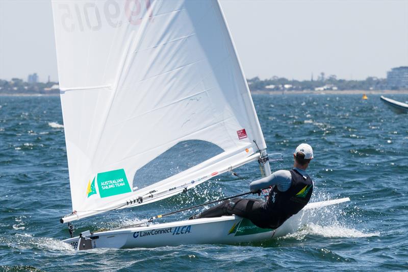 Matt Wearn from WA is currently second after the first day of racing after a 4th and a 3rd photo copyright A.J. McKinnon taken at Royal Brighton Yacht Club and featuring the ILCA 7 class