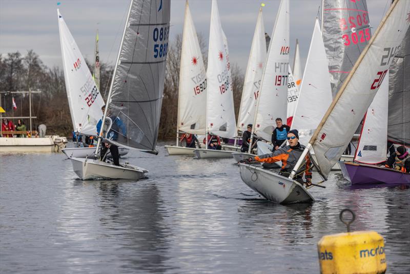 A start during the Notts County Cooler, part of the Midlands Mini Series photo copyright David Eberlin taken at Notts County Sailing Club and featuring the ILCA 7 class