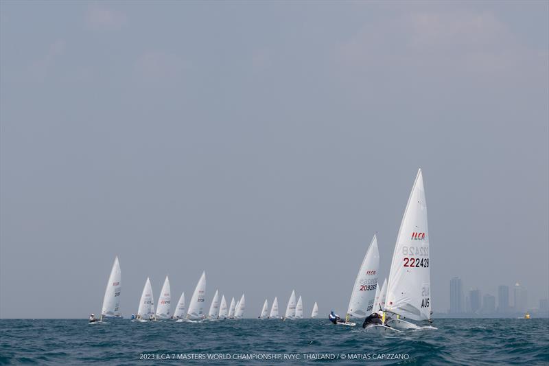 2023 ILCA 7 Masters Worlds Day 3 photo copyright Matias Capizzano / www.capizzano.com taken at Royal Varuna Yacht Club and featuring the ILCA 7 class