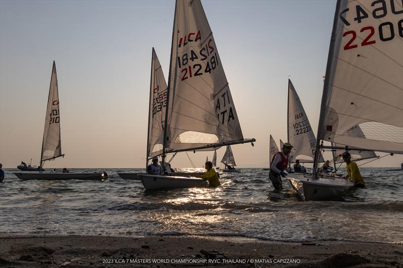 2023 ILCA 7 Masters Worlds Day 4 photo copyright Matias Capizzano / www.capizzano.com taken at Royal Varuna Yacht Club and featuring the ILCA 7 class