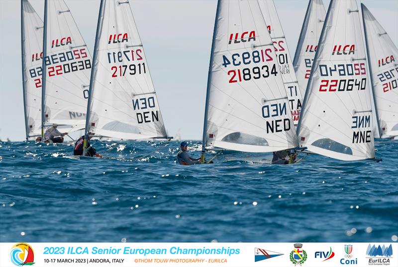 ILCA European Championships day 1 photo copyright Thom Touw Photography / EurILCA taken at Circolo Nautico Andora and featuring the ILCA 7 class