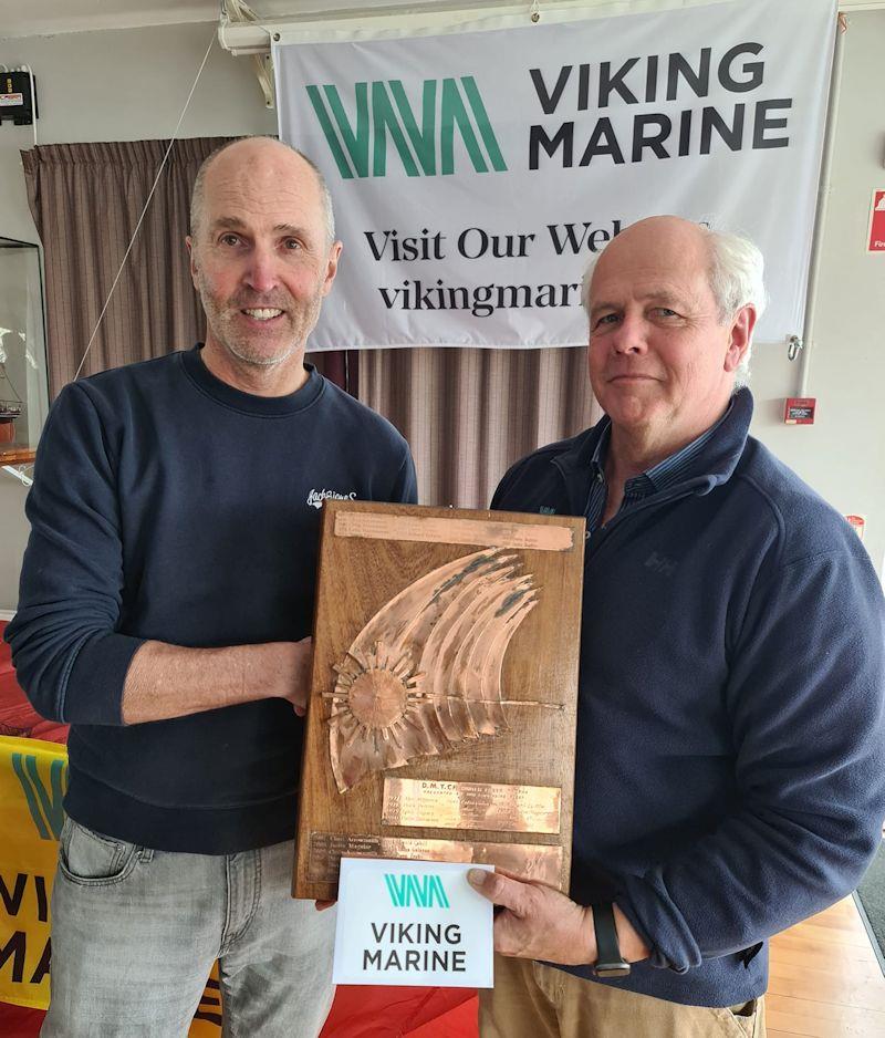 Sean Craig (ILCA Winner across all ILCA fleets), with sponsor Ian O'Meara - Last day of the Viking Marine Frostbites 2022/23 photo copyright Frank Miller taken at Dun Laoghaire Motor Yacht Club and featuring the ILCA 7 class