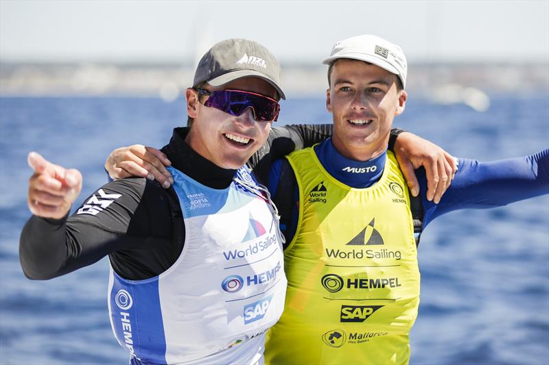 Michael Beckett (GBR) Gold - and Silver Medalist George Gautrey (NZL) - ILCA 7- Day 6 - 2023 Princess Sofia Regatta in Palma de Mallorca, Spain - photo © Sailing Energy