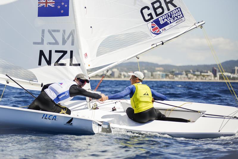 Michael Beckett (GBR) Gold - and Silver Medalist George Gautrey (NZL) - ILCA 7- Day 6 - 2023 Princess Sofia Regatta in Palma de Mallorca, Spain - ILCA 7 - Day 6 - 2023 Princess Sofia Regatta in Palma de Mallorca, Spain - photo © Sailing Energy